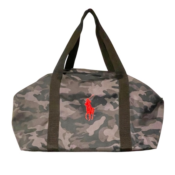 Polo Ralph Lauren Other - Polo Ralph Lauren Travel Duffle Bag Mens Gray Camouflage Camo Nylon